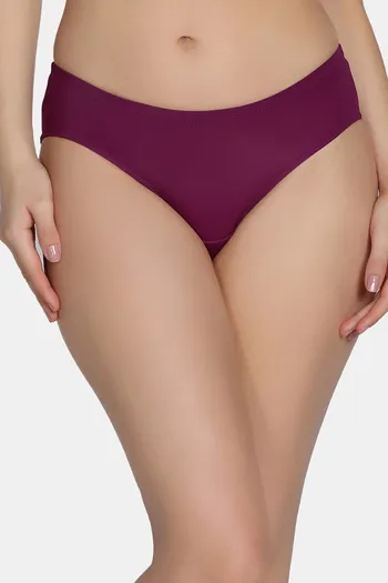 Buy Zivame Twilight Thistle Low Rise Full Coverage Hipster Panty - Dark Purple